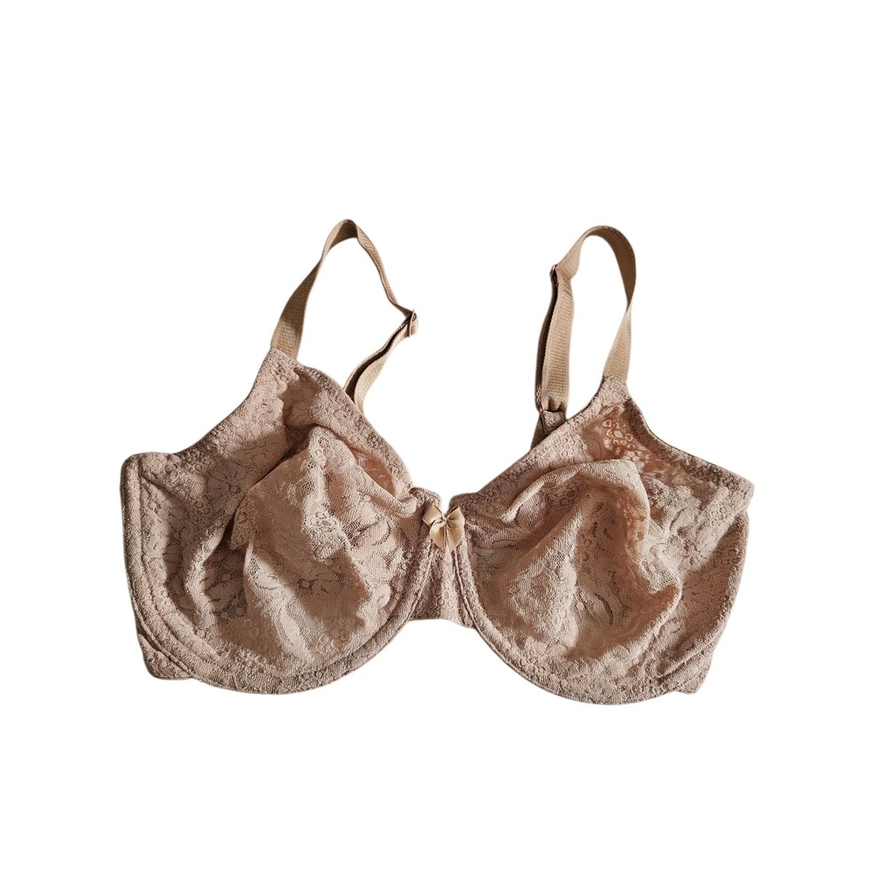 Wacoal Retro Chic Full Figure Underwire Lace‎ Bra Tan 34DD 65149